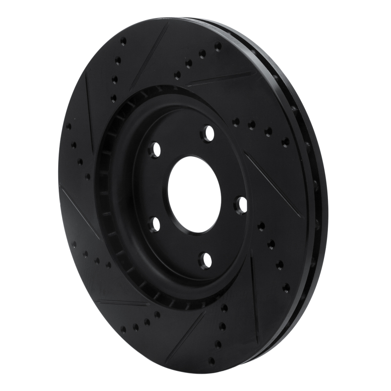 Chrysler Voyager Brake Rotor (1) - Front Right - R1 Concepts - Drilled & Slotted - Black - `12-`25